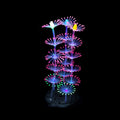 Lpraer 4 Pack Glow Aquarium Decorations Coral Reef Glowing Mushroom Anemone Simulation Glow Plant Glowing Effect Silicon
