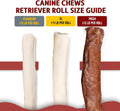 Canine Chews 10-11" Beef-Basted MEGA Retriever Rolls (10 Pack) Natural Rawhide for Big Dogs - Long-Lasting Dog Chew Trea