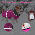 Dogcheer Warm Dog Coat, Waterproof Fleece-Lined Dog Jacket with Leash Hole