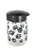 Lixit® Dog Treat Plastic Jar - Airtight Food and Treat Storage Jars for Dogs, Cats, Small Animals and Birds - Made in USA (Paw Prints - Gray, 64 Ounce)