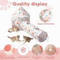 2-in-1 Cat Play Set, Pop-Up Cat Tunnel Rest Hut with Plush Ball Toys