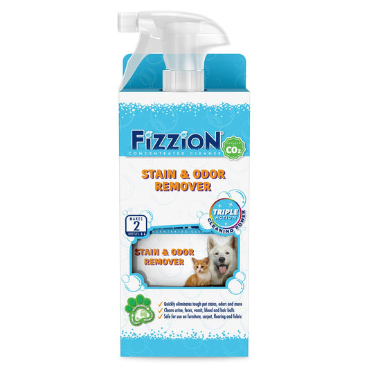 Fizzion Pet Stain and Odor Remover 23 ounce Empty Spray Bottle with 2 Refills