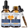 Lysine for Cats - 2 Packs Cat Lysine Drops - Sneezing Treatment, Nasal Relief - Feline Upper Respiratory Infection, Runny Nose, Eye Function - Immune Support - Roast Chicken Flavor