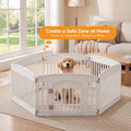 NEWBULIG Dog Playpen 6-Panel, 24IN Puppy Playpen, Stable Dog Play Pen Indoors/Outdoor with Secure Locking Door, Plastic 