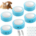 Topodome Rechargeable Cat Talking Buttons (6-Pack), 200g Easy-Press for Small Dogs & Cats Communication, Recordable Buttons for Pet Voice Speech, 24s Clear Audio, Stickers & Gift Box - Blue
