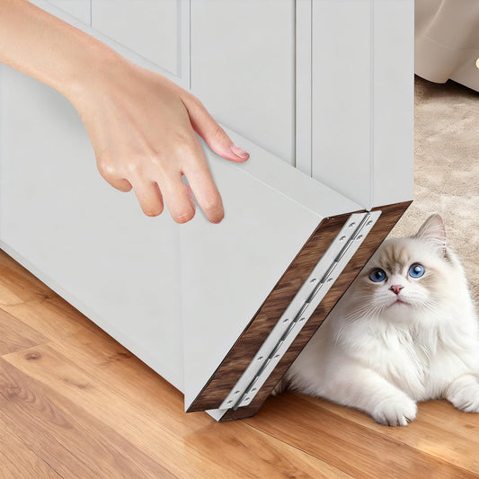 TOKACUTE Cat Door Corner, Cat Door Hinges for Interior Door, Left and Right Doors Sharing, Cat Corner Door for Your Cat with Private Space