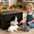 Large Sturdy Wooden Rabbit Castle Hideout with Spacious Balcony