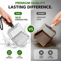 [2026 Version]Efficient Metal Cat Litter Scoop- Stainless Steel Cat Litter Scooper with Holder, Heavy Duty Litter Sifter, Pooper Scooper Kitty Litter Box Scooper-Cat Scooper for Litter Box Cleaning