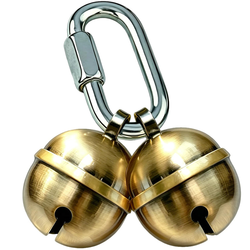 PILHCY 2 Extra Loud Dog and Cat Bells, Heavy Duty Copper Collar Bell with Quick Link for Pet Tracking