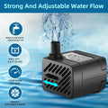DaToo Mini Submersible Fountain Water Pump With LED Light 50GPH 3W Small Ultra Quiet Water Pump With Tubing For Aquarium