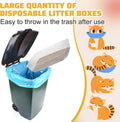 Zubebe 50 Pack Disposable Cat Litter Box for Cats, Large Disposable Kitty Litter Tray Boxes 19.69 x 15.75 x 3.94 Inches 
