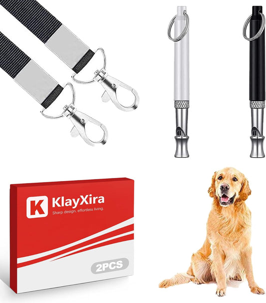 2 Pack Dog Whistle to Stop Barking - Adjustable Ultrasonic Silent Dog Training Whistle for Recall, Professional Tool for