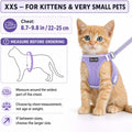 Cat Harness and Leash for Walking Escape Proof, Adjustable Kitten Vest Harness Reflective Soft Mesh Puppy Harness for Ou