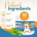 Bulldog Wrinkle Wipes for Dogs – Deodorizing & Soothing with Honeysuckle Extract – Non-Irritating, Cleans Wrinkles, Folds, Paws & Tail Pockets – for Bulldogs, Pugs & Frenchies (100 Count)
