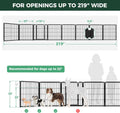 FXW Dog Gate, Extra Wide Adjustable for Openings Up to 219", 32" H