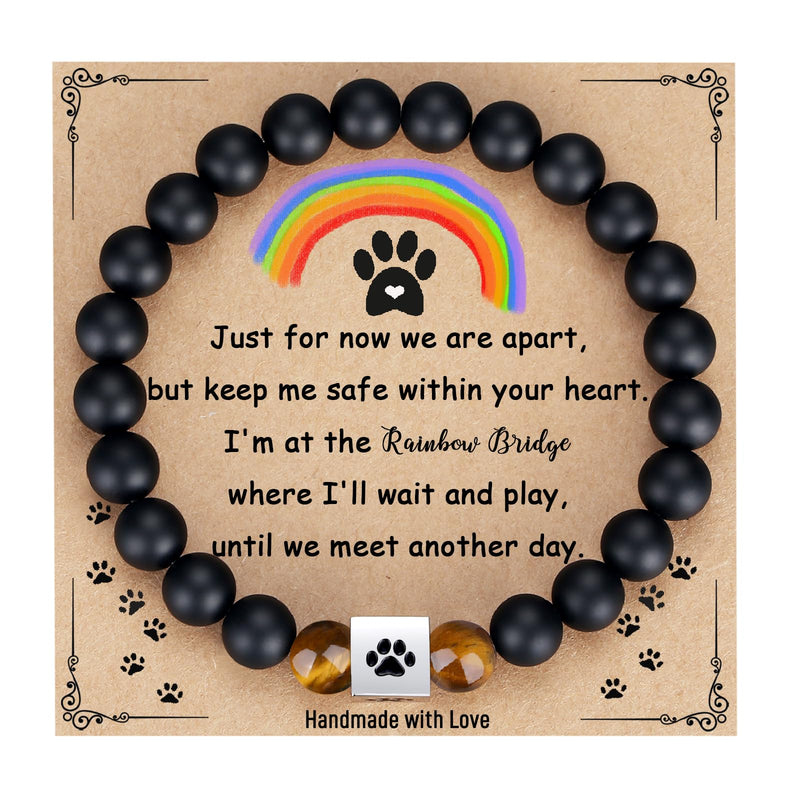 TONY & SANDY Dog Memorial Gifts, Pet Sympathy Rainbow Bridge Pet Memorial Bracelet for Men Women Girls Who Loss of Beloved Dog Cat