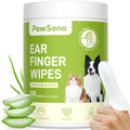 Ear Finger Wipes for Dogs & Cats, Thicker Dog Ear Cleaner Wipes, Natural Relief Cat Ear Cleaner Dog, Pet Health Supplies for Dog Small Animal Cat, Aloe Scent Deodorizing - 50 Count