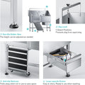 DYTREND 56" Professional Dog Washing Station, 304 Stainless Steel Pet Grooming Tub with Removable Ramp, 1.0mm Thick Anti-Rust Bath Tub, Adjustable Height & Detachable Faucet Kit for Dogs & Cats