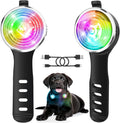 Tubasion 2-Pack Dog Lights for Night Walking, Upgraded 8 Modes Rechargeable Dog Collar Lights for Nighttime Clip On, IPX