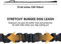 EXCELLENT ELITE SPANKER Tactical Bungee Dog Leash Military Adjustable Dog Leash Quick Release Elastic Leads Rope with 2 Control Handle(Black