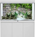 36x24 in Stone Brick Wall Aquarium Backdrop Leaves Fish Tank Background