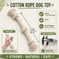 Dog Rope Toy for Aggressive Chewers, 7 Rope Sizes for Puppies, Small, Medium & Large Dogs, 100% Natural Undyed Cotton fo