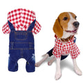 SILD Pet Denim Jumpsuit Dog Jeans Hoodies Cool Blue Coat Medium Small Dogs Classic Jacket Puppy Blue Vintage Washed Vests