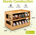 Coanto Cat Food Can Organizer, Bamboo 2-Tier FIFO Can Dispenser