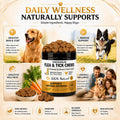 Chewable Flea and Tick Prevention for Dogs - 200 Soft Chews - Oral Flea and Tick Pills for Small, Medium, Large Dogs and