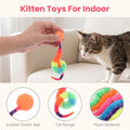 LLOUSSAK 7Pcs Colorful Bouncy Balls for Cats Cat Worm Toy Bouncy Cat Toys