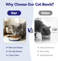 3 Pack Stainless Steel Cat Bowls, Cat Dishes Whisker Friendly with Non-Slip Silicone Bottom, Easy to Clean, 5.5" Shallow