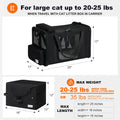 pidipiti 25x17x17 Extra Large Expandable car cat Carrier with a Litter Box