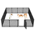 New Thickened Version Dog Playpen, 32 Inch Dog Fences for The Yard, Portable Outdoor Dog Playpen for Large/Medium/Small Dogs, Foldable Metal Dog Dlaypen, with Doors (16 Panels, 32 Inch)