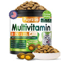 Taurine for Cats Multivitamin Chews, 500 Crunchy Cat Vitamins + Taurine Supplement for Cats with 11 Essential Vitamins, 8-in-1 Support - Immune, Urinary, Heart, Skin & Coat, Eyes, Brain, Bone for Cat