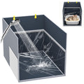 Aokeyee Cat Litter Box Enclosure Splash Guard, Extra Large 27"x22"x17" Foldable Waterproof Shield with Removable PVC Mat, Easy Clean Pet Litter Box Cover with 2 Hooks