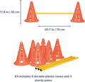TRIXIE Dog Agility Hurdle Cone Set – 6 x Cones, 3 x Agility Rods