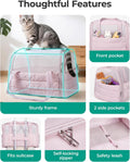 BAGSMART Cat Carrier: Soft-Sided Pet Carrier for Small Medium Cats Dogs Puppy Quilted Collapsible Puffy Travel Bag Up to 20 Lbs Pink