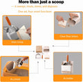TabifurKitc Custom 40% Thicker Side Edges 304 Stainless Steel Metal Cat Litter Scoop with Holder Stand Small Broom & Dustpan - Durable, Anti-Break Handle