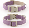 Plutus Pet Cotton Hemp Dog Collar and Leash Set, Adjustable Collar for Small, Medium, and Large Dogs, Heavy Duty and Soft on Skin, Lavender, S