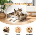 Stainless Steel Cat Litter Box Sturdy Metal Pan for Cats and Pets
