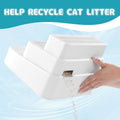 BALAPET Adjustable 3 Steps Litter Box Ramp with Filter Function, Detachable Litter Trapper, Non-Slip Cat Litter Stair for Small & Elderly Cats(White)