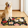 HOMETITUTE Pet Food Mat Floral Print Bowl Placemat 20 x 12 Inch