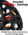 Shrimp Cave for Fish Tank Plants, 2-Pack Round Aquarium Caves for Cherry & Dwarf Shrimp, Plant-Compatible Shrimp Tank Ac