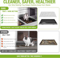 Rabbit Hutch Indoor Bunny Cage Outdoor Wood House with Wire Mesh,Grey