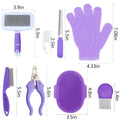 VCZONE 8 Pcs Small Animal Grooming Kit, Rabbit Grooming Kit with Pet Nail Clipper and File, Flea Comb, Pet Shampoo Bath 
