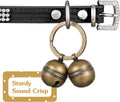 Ripeng Dog Bells for Pet Tracking, 4 Pcs Extra Loud Dog Cat Bells for Collar Brass Pet Accessories with Key Rings Pendan