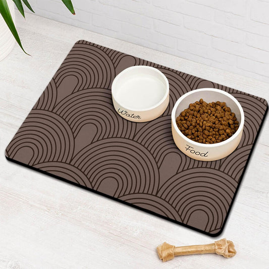 Dog Food Mats for Floors Absorbent, Pet Cat Food Mat - Quick Dry Dog Bowl Mats for Food and Water, Eco-Friendly Boho Pet