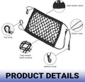 Heyzidu Car Pet Barrier Net, Double-layer Coarse Mesh Partition Between Front Seats, 11.4" x 10.2" Rear Seat Mesh Barrier with Storage, Universal for Most Cars, Trucks, SUVs (Black)