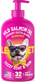 Wild Alaskan Salmon Oil for Dogs & Cats - Pure Fish Omega 3 6 9 Liquid EPA DHA Fatty Acids - Skin & Coat Supplement - Supports Joint Function, Brain, Eye, Immune & Heart Health - Made in USA 32 oz