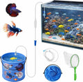 3Pcs Drip Acclimation Kit with Foldable Fish Acclimation Bucket, Drip Acclimation System and Aquarium Fish Net, Fish Tan
